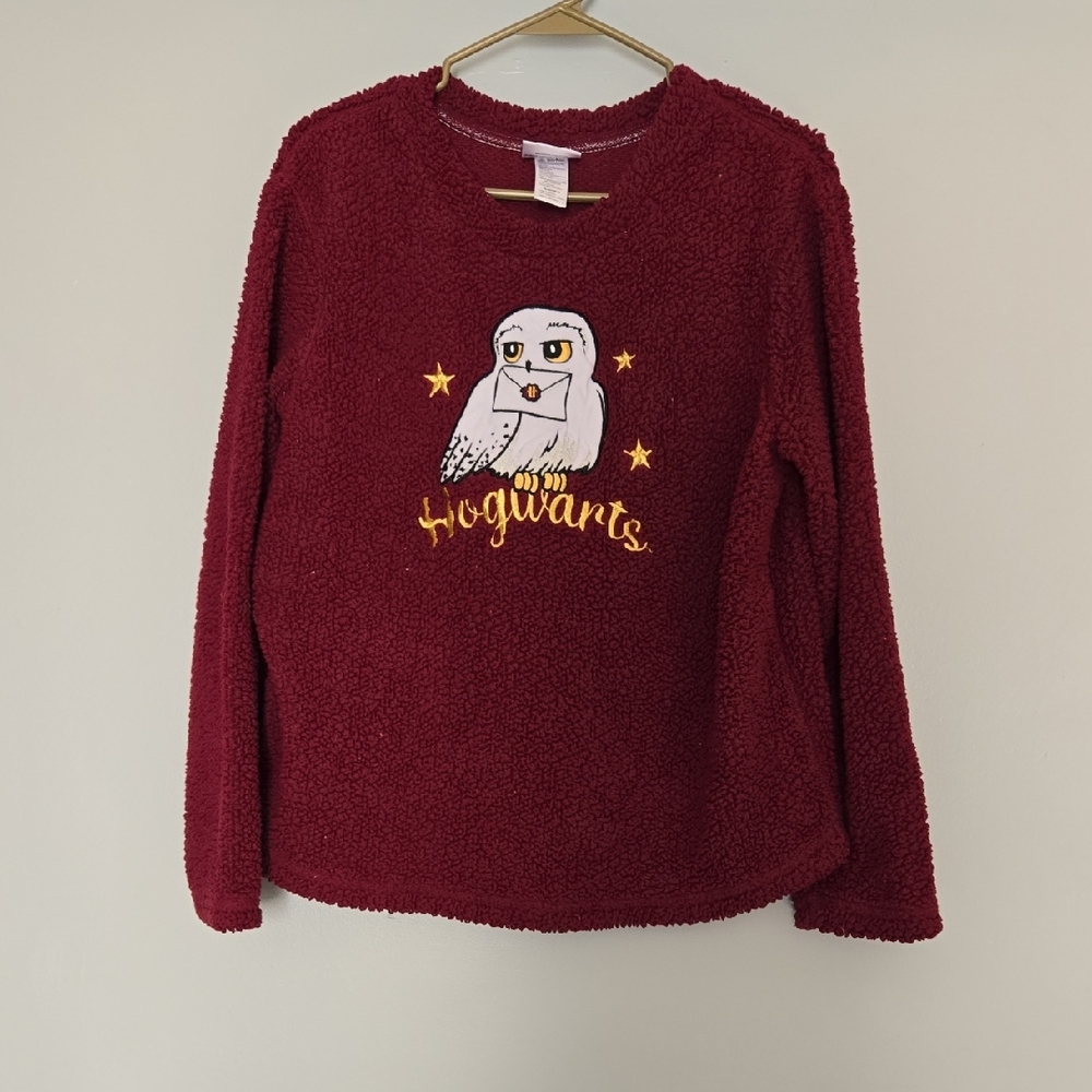 Hogwarts Burgundy Sherpa Pajama Top